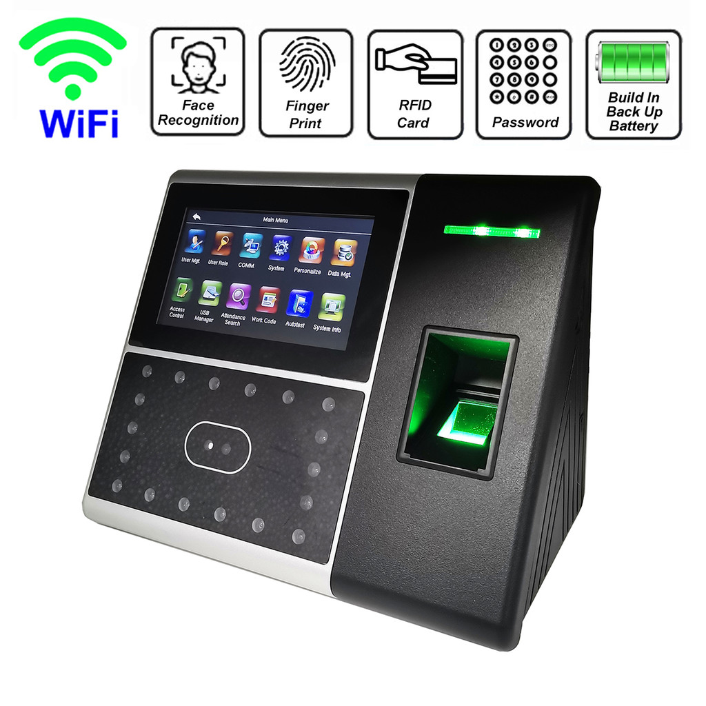 Jual ZKTime 5.0 Battery WiFi Biometric Face Attendance System ...