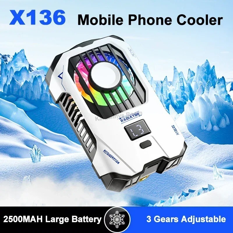 Jual X136 Cell Phone Cooler 2500mAh Built-in Battery Digital Display 3 ...