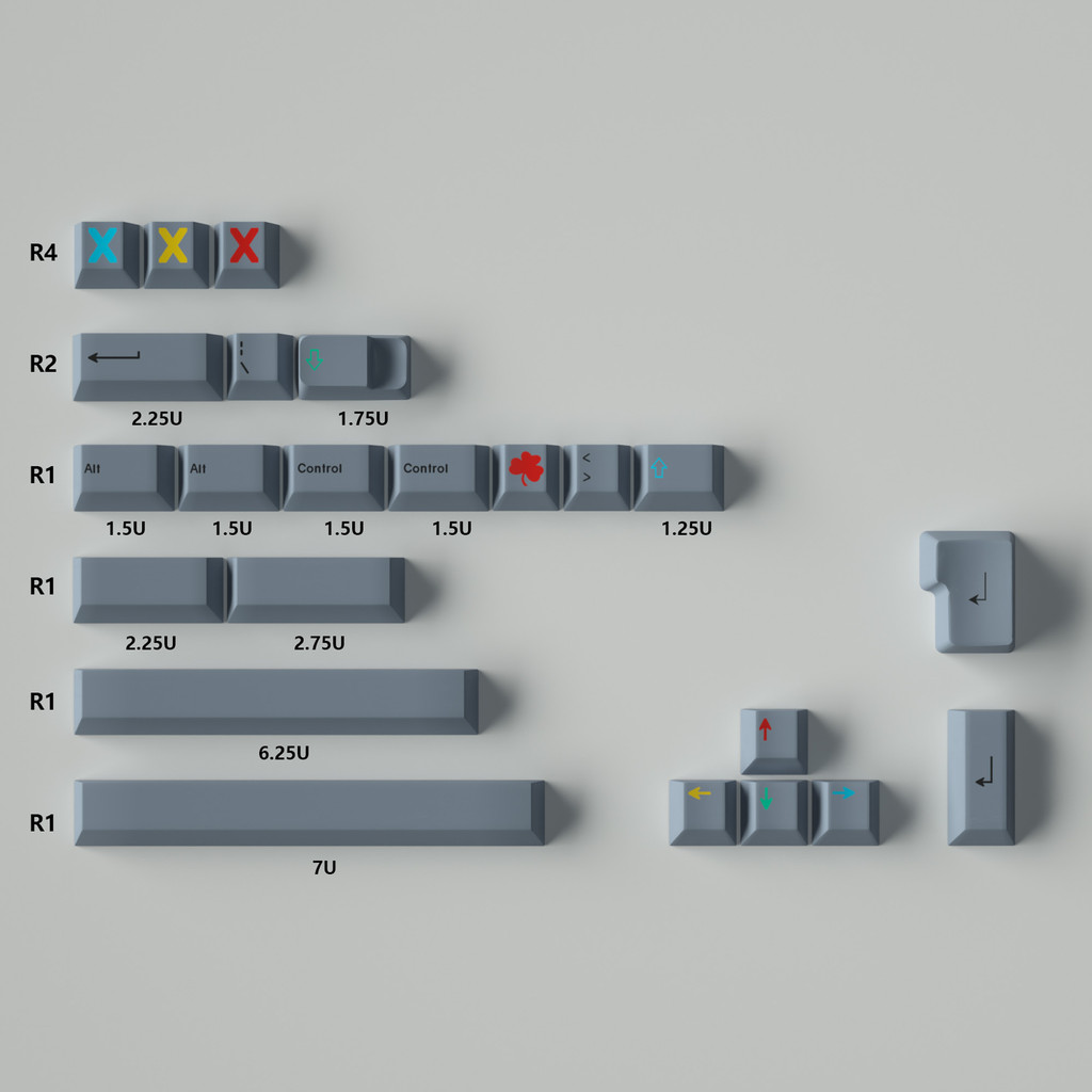 Jual 130 key/set GMK Dualshot Gray Keycaps PBT Dye Subbed Key Caps ...