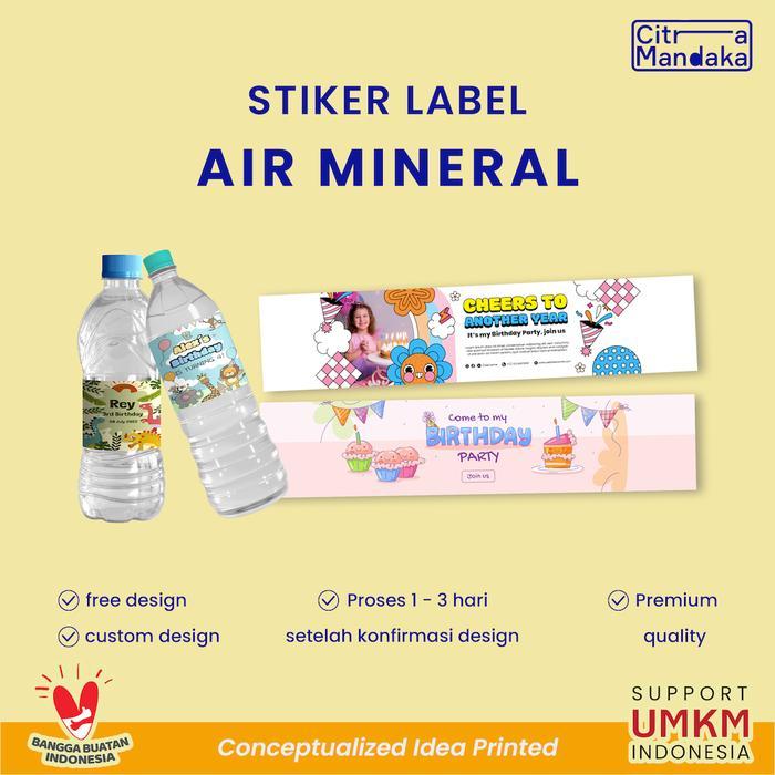 Jual Stiker Label Botol Minuman Air Mineral Aqua Ulang Tahun Anak ...