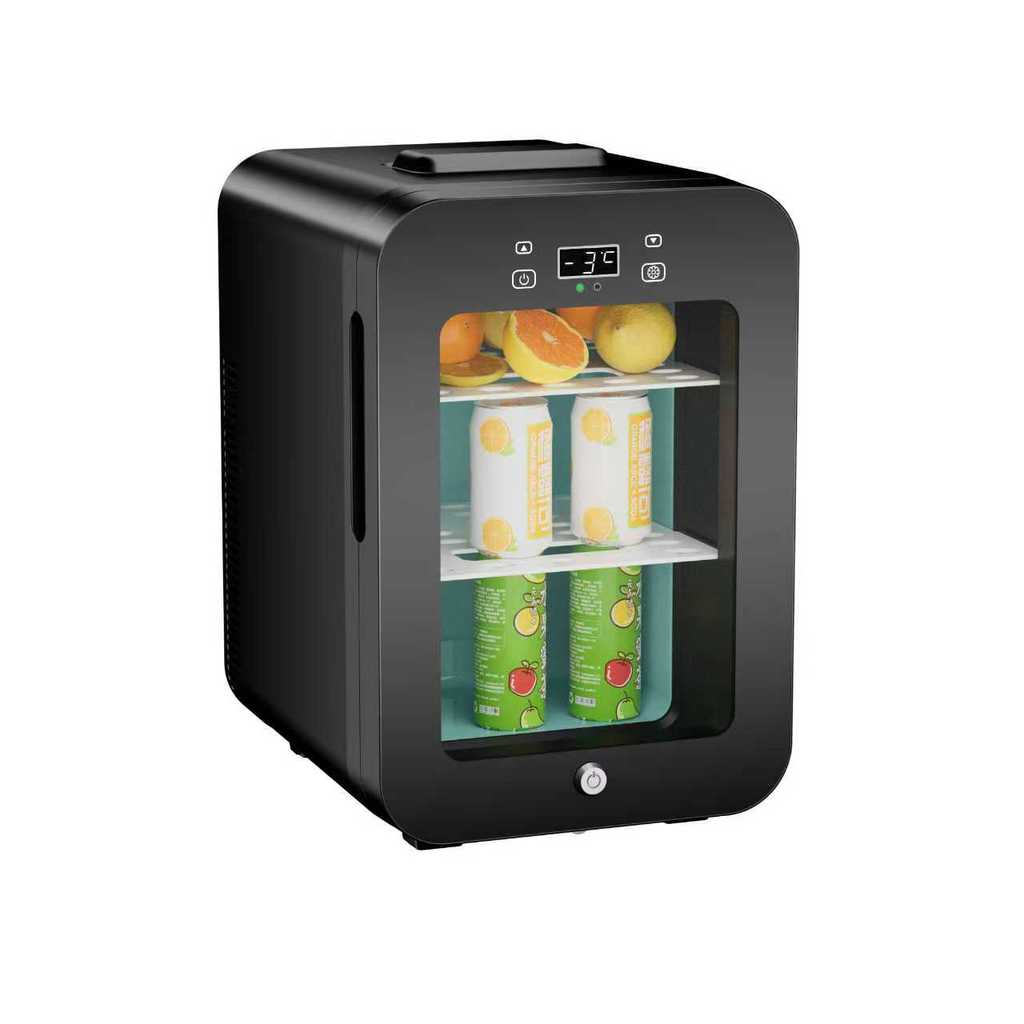 Jual 16L Transparent Glass Door Mini Bar Fridge LED Temperature ...