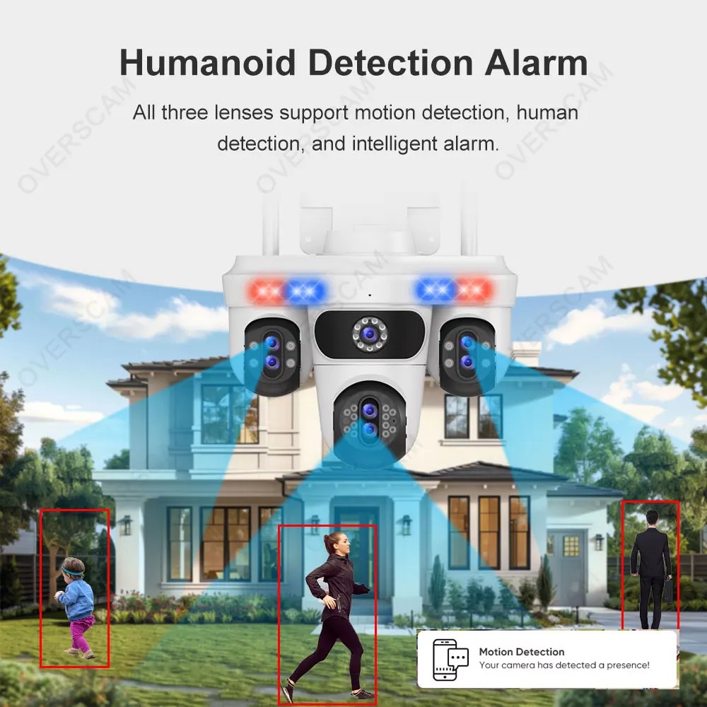 Jual 4K 35MP External IP Camera WiFi Surveillance Outdoor Seven Lens ...