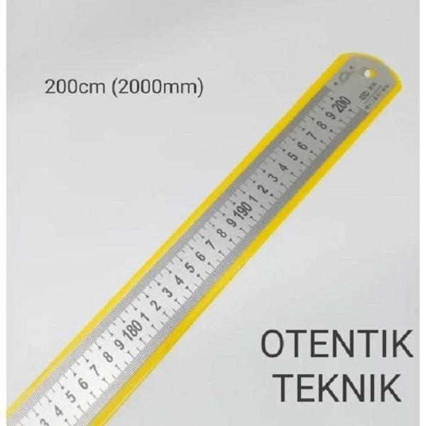 Jual Penggaris Besi 200 Cm - 2000 Mm - 2 Meter - Steel Ruler 80 Inch ...