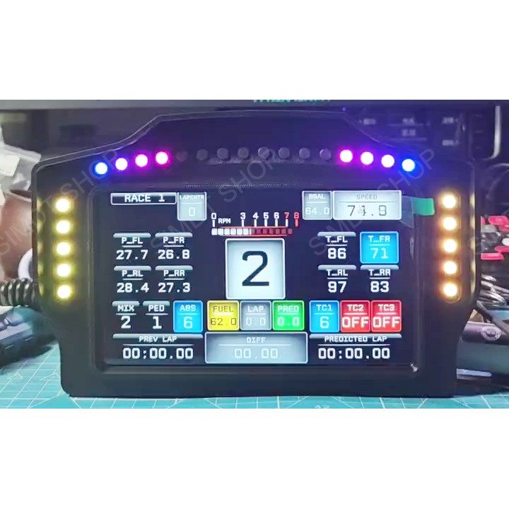 Jual Simdt Sim Racing Display - 7-Inch Large Screen Simhub Dashboard ...