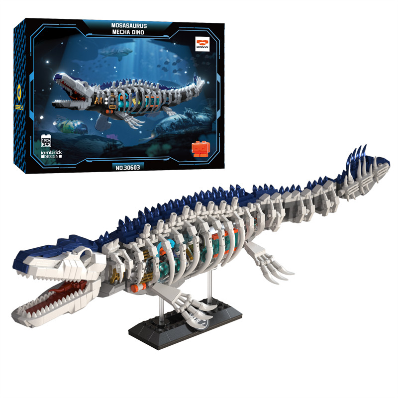 Jual mecha dino Mosasaurus dinosaurs building blocks set half ...