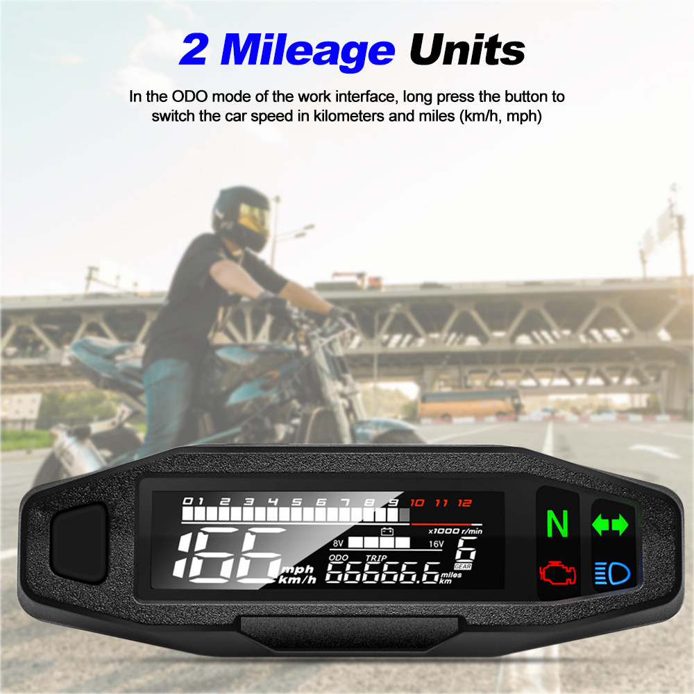 Jual Universal Digital Motorcycle Meter Speedometer LCD Digital ...