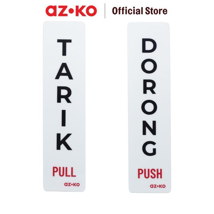 Jual Azko 5X20 Cm Stiker Anodized Sign Dorong & Tarik - Putih Sticker ...