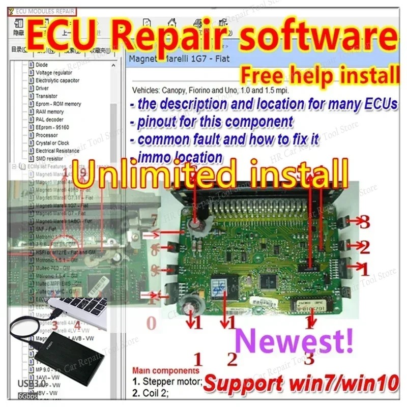 Jual BEST ECU Repair Software ECU Modules Repair Pinout Immo Location ...