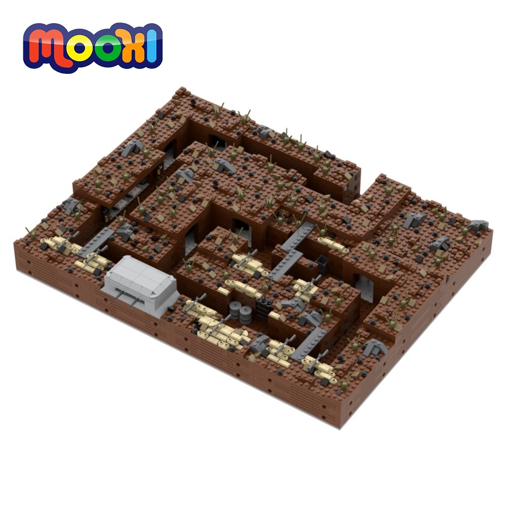 Jual MOOXI Military Series MOC Bricks WW2 Trench FortressBattlefield ...
