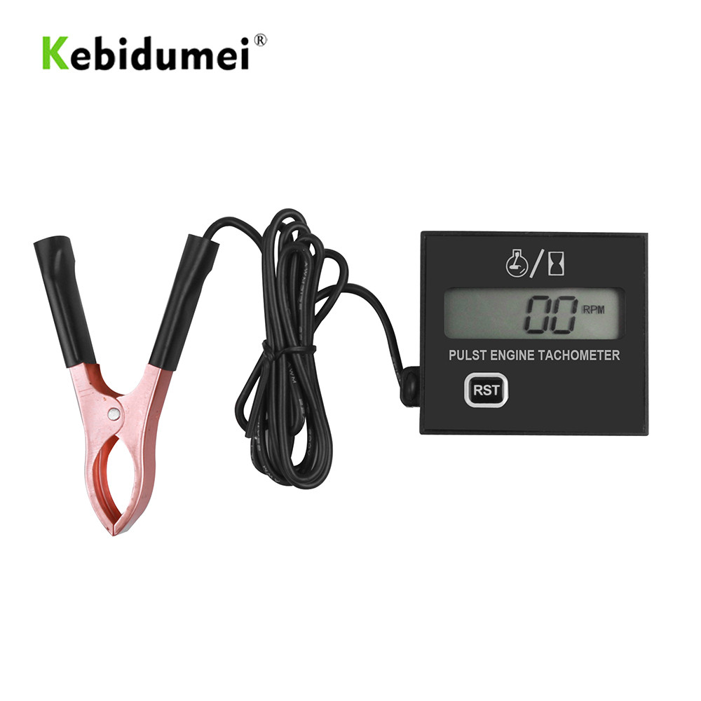 Jual Gasoline Engine Digital Display Tach Hour Meter Gauge Inductive ...