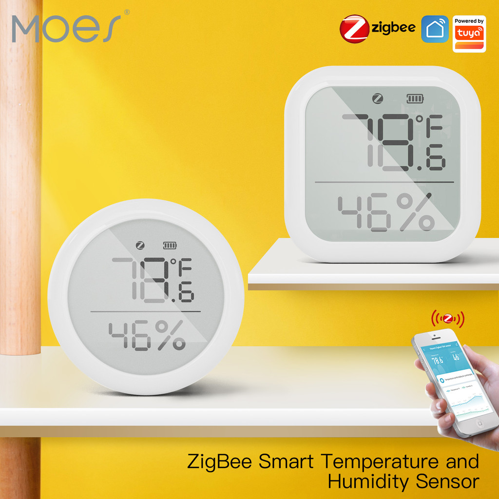 Jual MOES Tuya ZigBee Smart Home Temperature And Humidity Sensor With ...