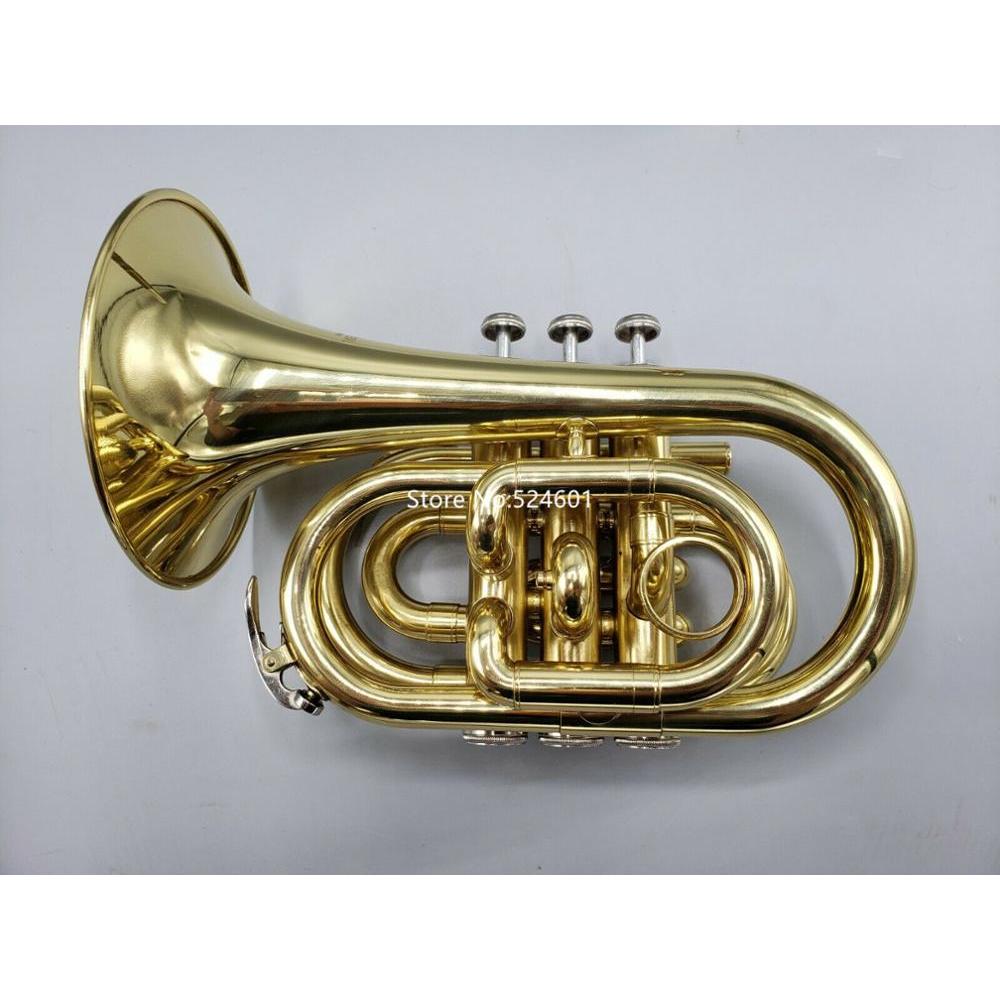 Jual BARU Prefect Mini Pocket Trumpet Bb Flat Brass Musical instrument ...