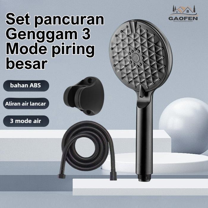 Jual Hand Shower Set Hitam 3 Mode Kepala Shower ABS Matte Black ...