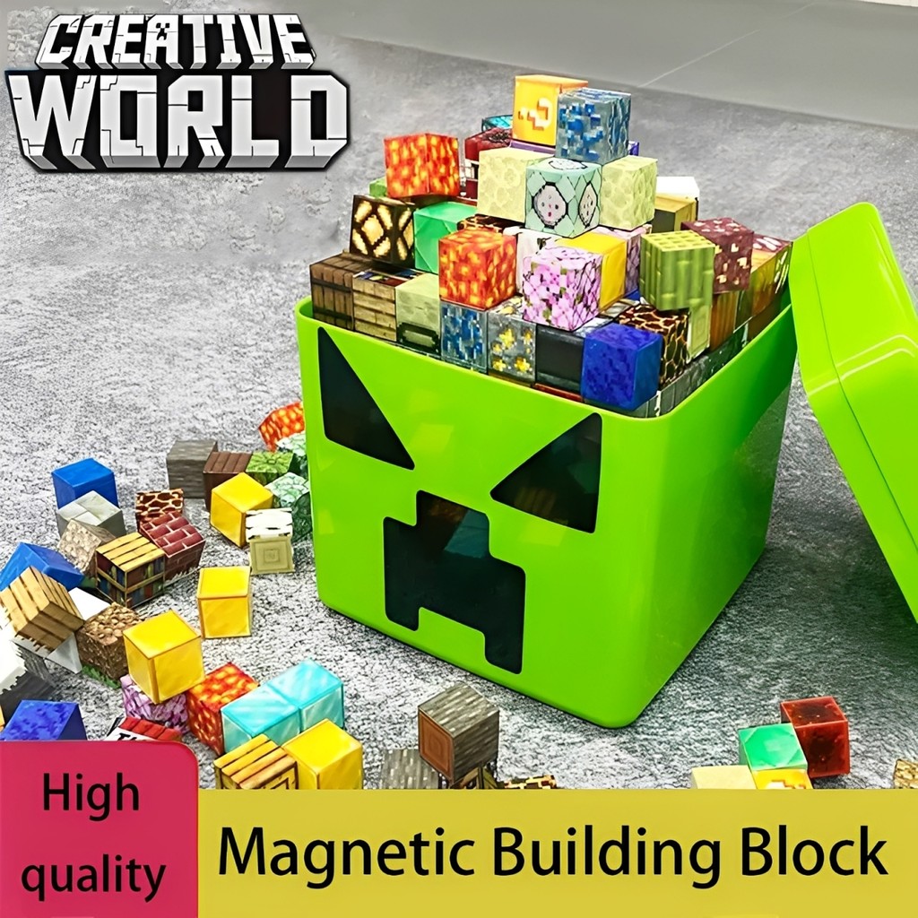 Jual Magnetic Building Blocks Mine World Cube Magnet World Set for Kid ...