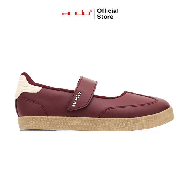 Ando Sepatu Sneakers Wanita Dewasa Leria Merah Tua/Gum