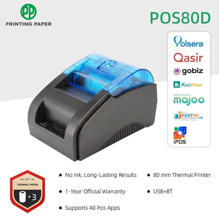 Jual Printer Termal 80Mm Pos80D Mendukung Cetakan Kwitansi Kasir + 3 ...