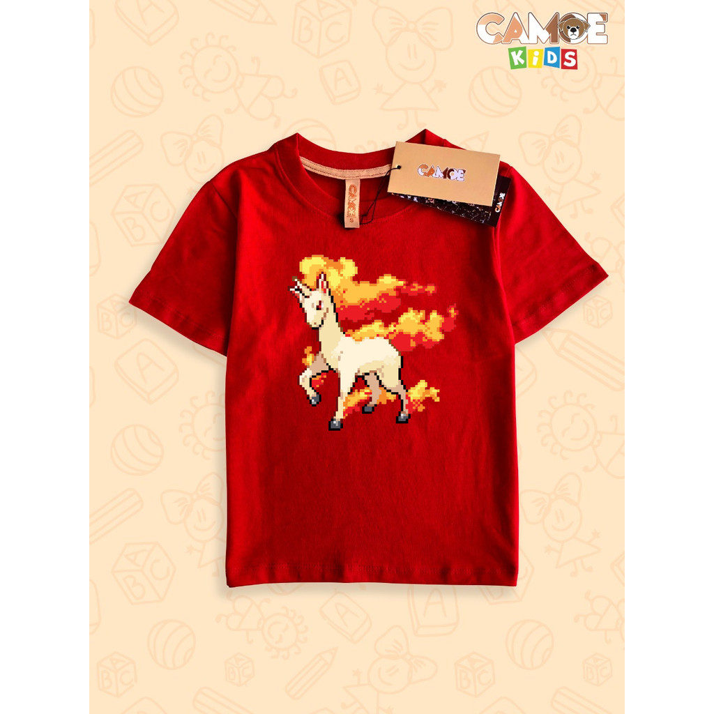 Jual Kaos Anak KIDS Gaming Pokemon Pixel art Rapidash Kuda Api Horse ...