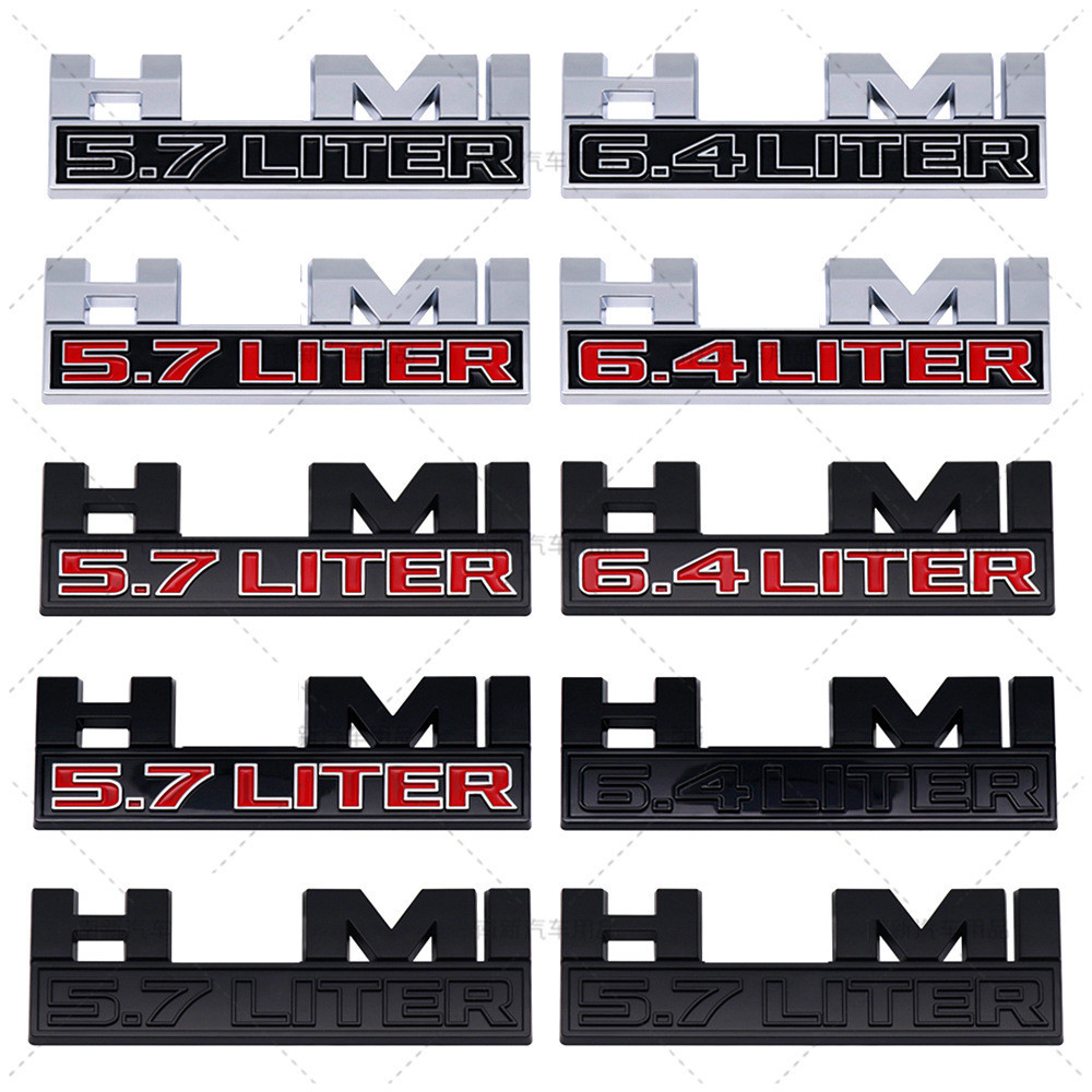 Jual ABS Hemi 5.7 Liter Car Fender Stickers Engine Badge Rear Trunk ...