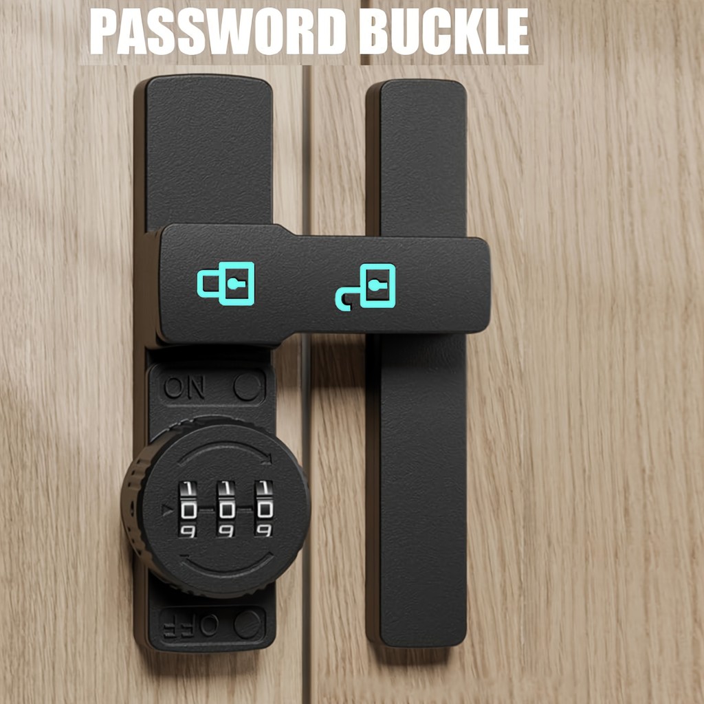 Jual Password Door Lock And Deadbolt 180 Degree Sliding Barn Door Lock ...