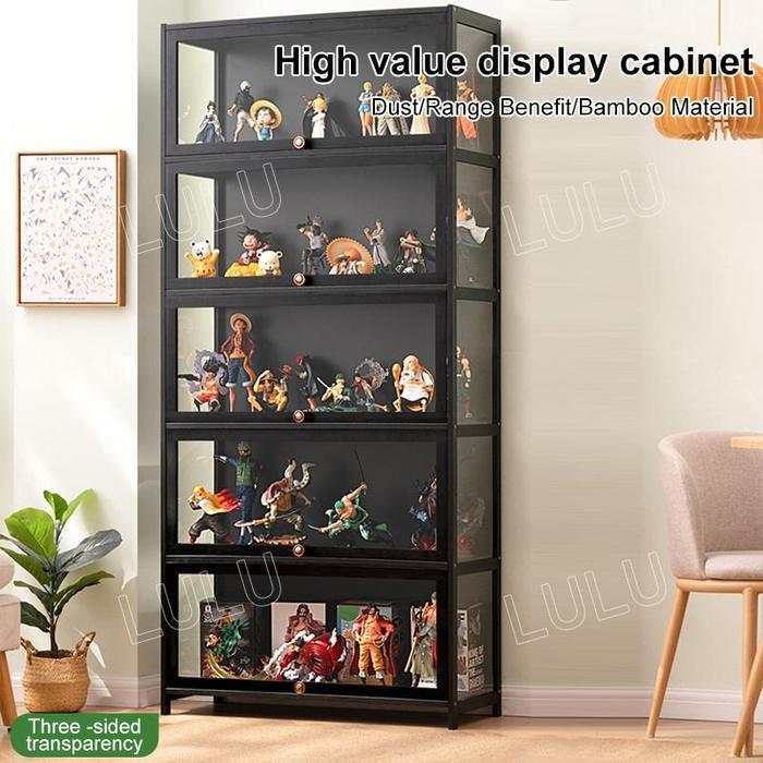 Jual LH-Black multifunction display cabinet Almari kaca Display rack ...