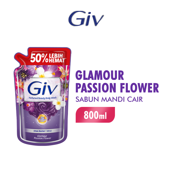 Product image Giv Sabun Mandi Cair Ungu Passion Flowers & Sweet Berry Pouch 800 ml