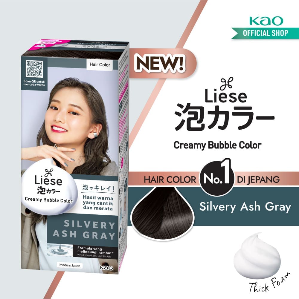 Jual Liese Bubble Hair Color Cat Pewarna Rambut Permanent Silvery Ash Gray Perawatan / Treatment