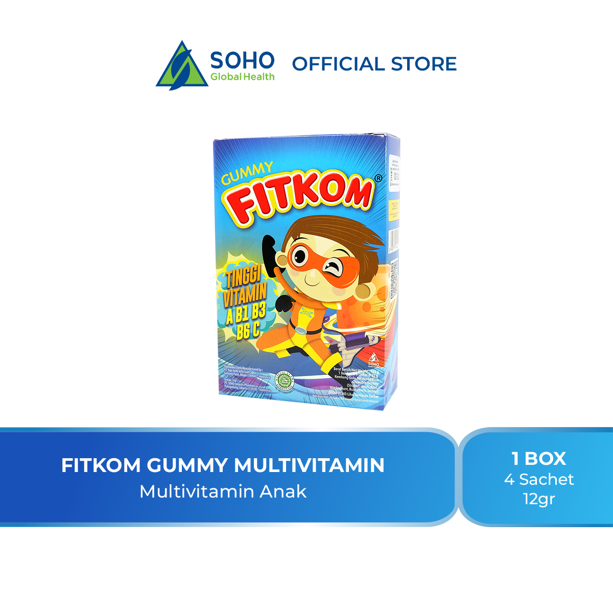 Jual Fitkom Gummy Jelly Multivitamin Anak 4 Sachet @12gr | Shopee Indonesia