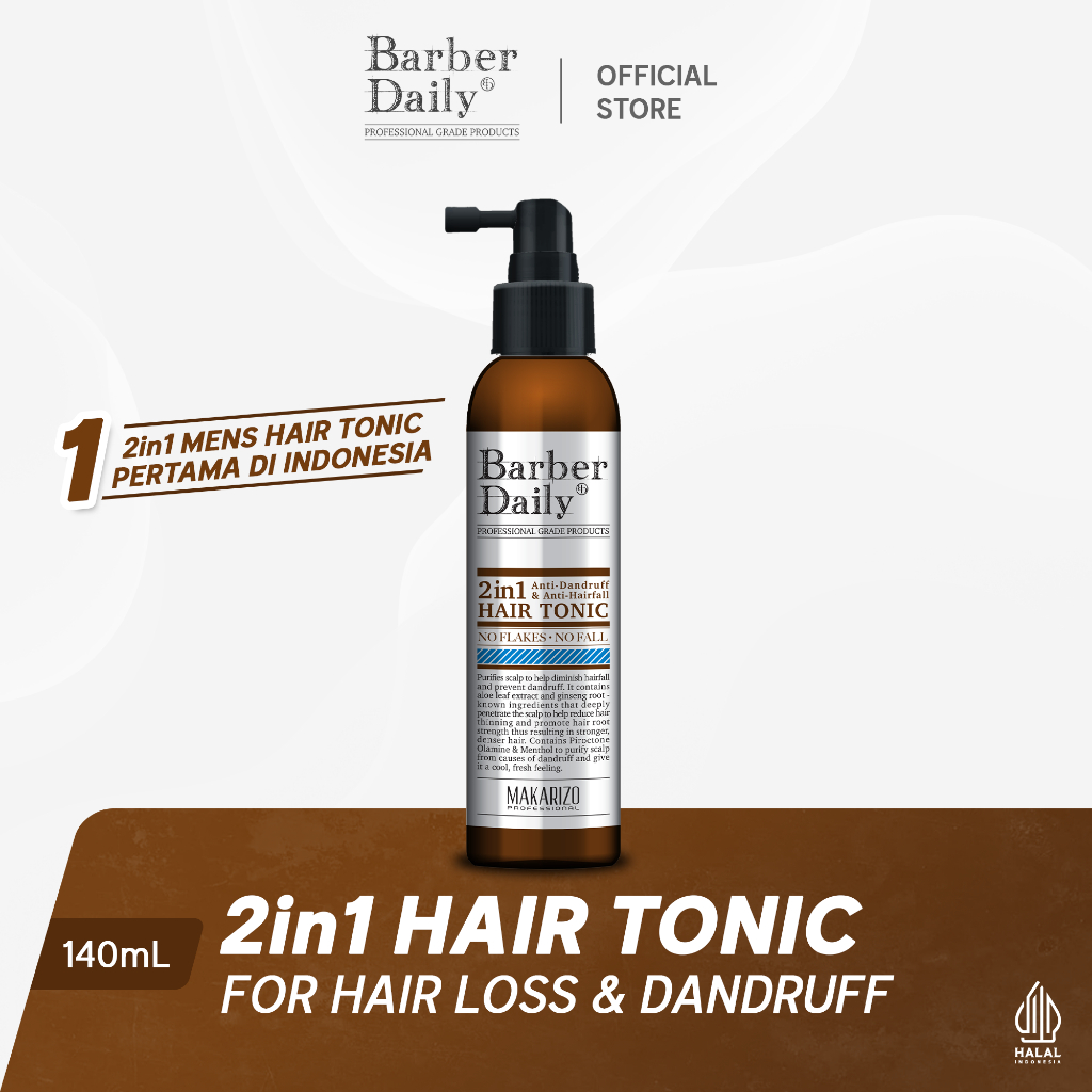 Jual Makarizo Barber Daily 2 in 1 Hair Tonic 140 ml / Hair Tonic Spray ...