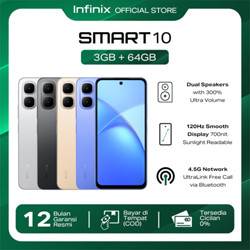 Infinix Smart 10 3/64GB - Up to 6GB Extended RAM - 6.67 inch 120Hz HD+ - T7250 - 5000 mAh