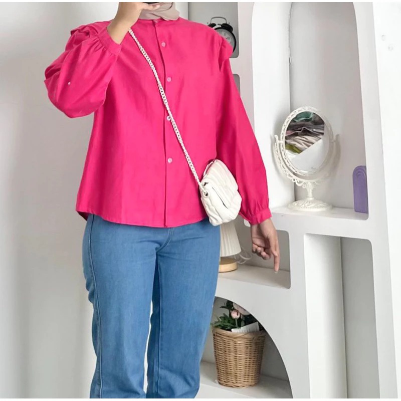 Jual Chintya Blouse Wanita Linen Atasan Wanita Outlet Shopee Shopee