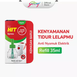 Hit Good Knight Xpress Refill Apple 45 Hari - Refill Obat Nyamuk Elektrik - Bunuh Nyamuk Penyebab Demam Berdarah (DBD)