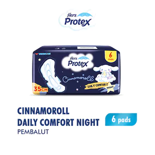 Hers Protex Comfort Night Pembalut Wanita 35 cm Bag Isi 6 Pcs