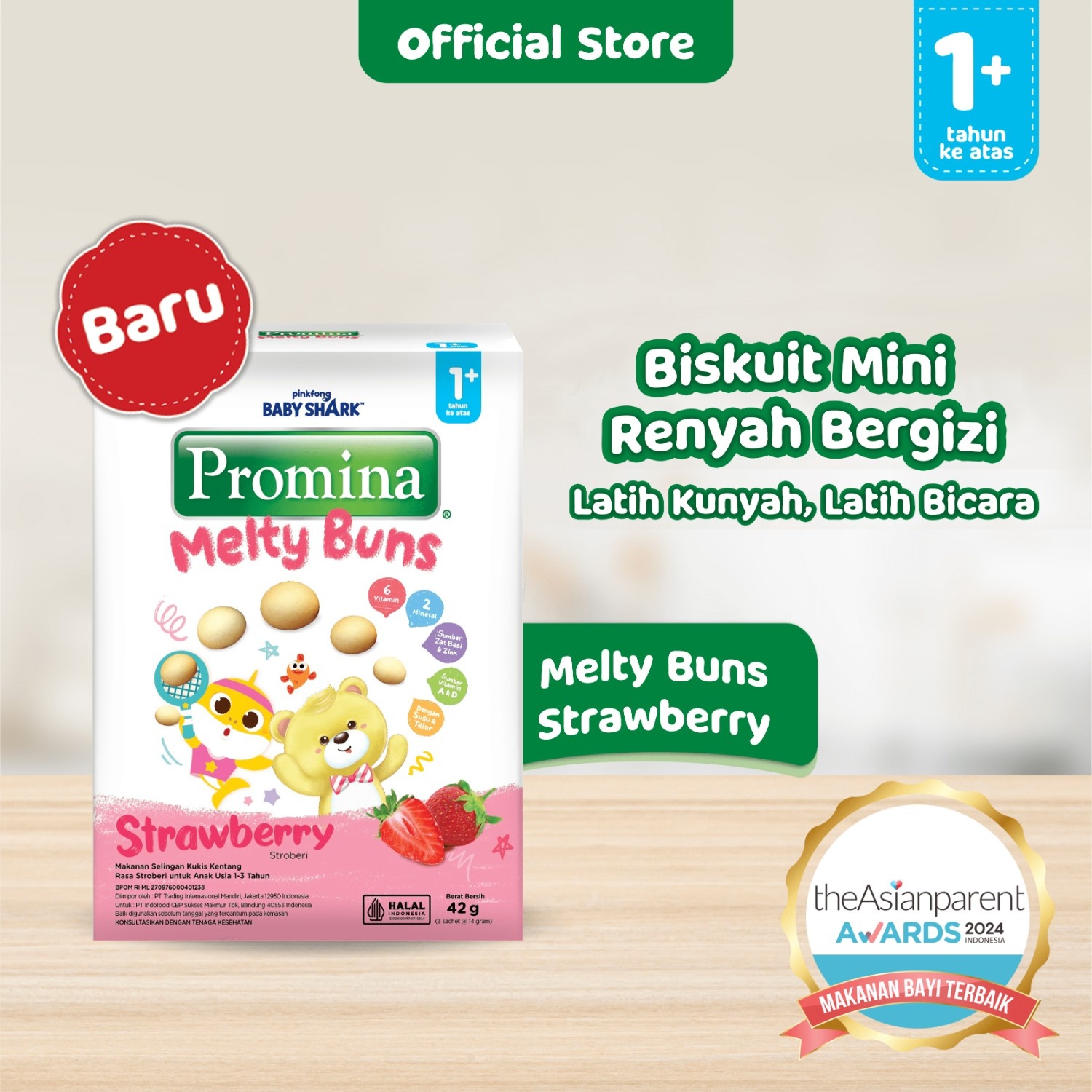 Jual Promina Melty Buns Strawberry 42 g | Shopee Indonesia