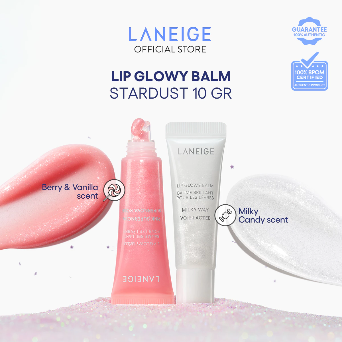 LANEIGE Lip Glowy Balm Stardust 10 gr (Milky Way & Pink Supernova) - foto 1