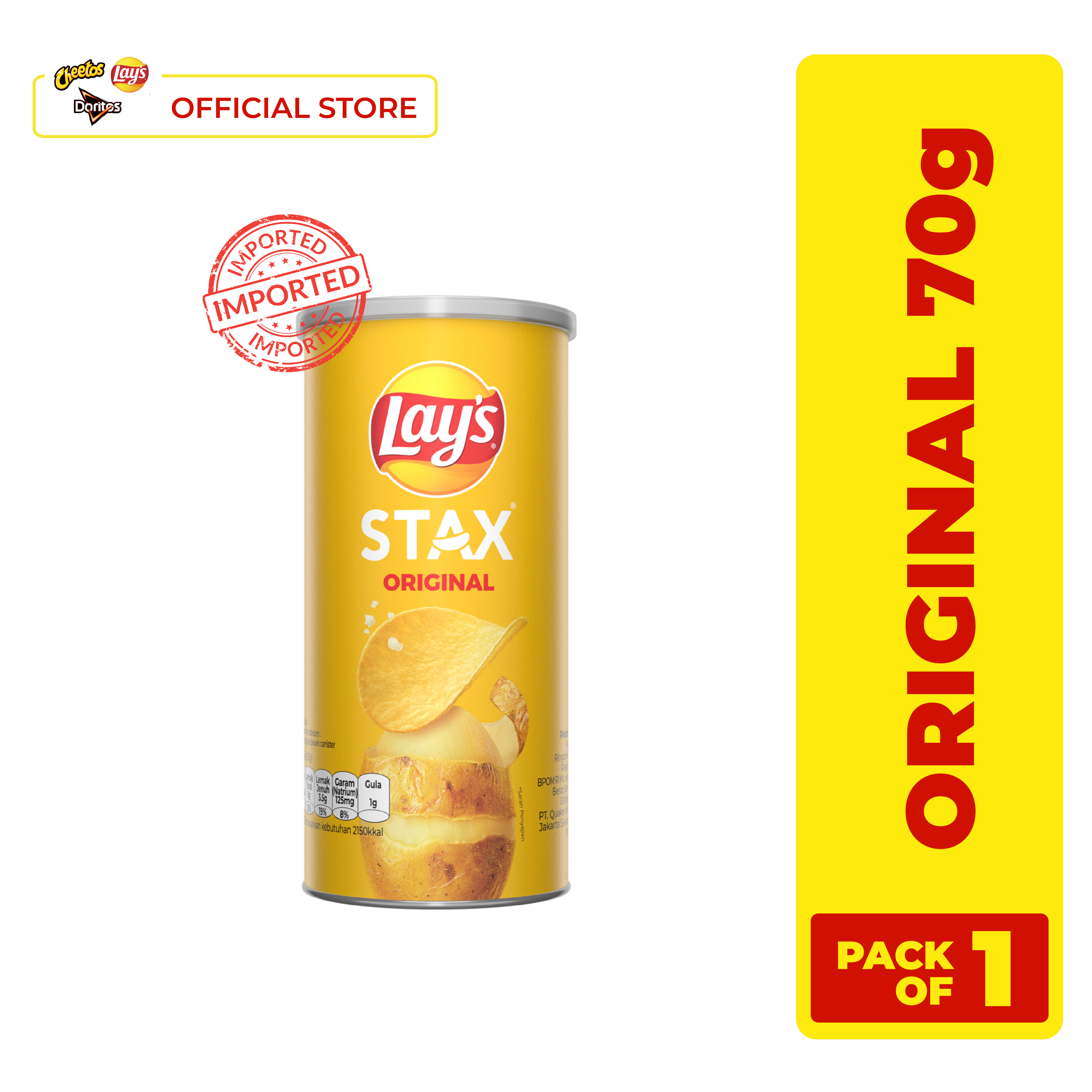 Jual Lays Stax Original 70g | Shopee Indonesia