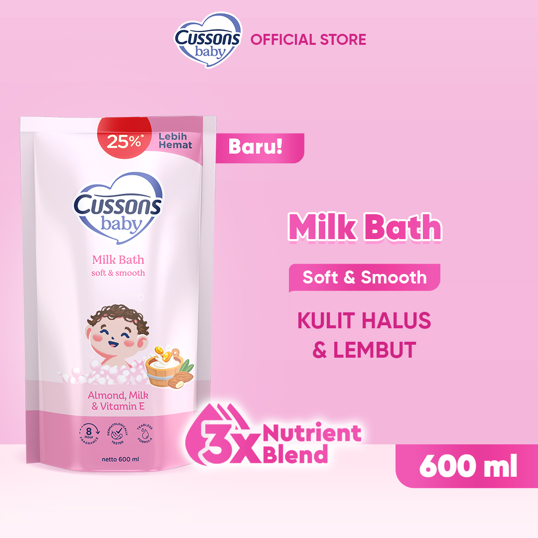Jual Cussons Baby Milk Bath Soft & Smooth - Sabun Mandi Bayi Refill 600 ...