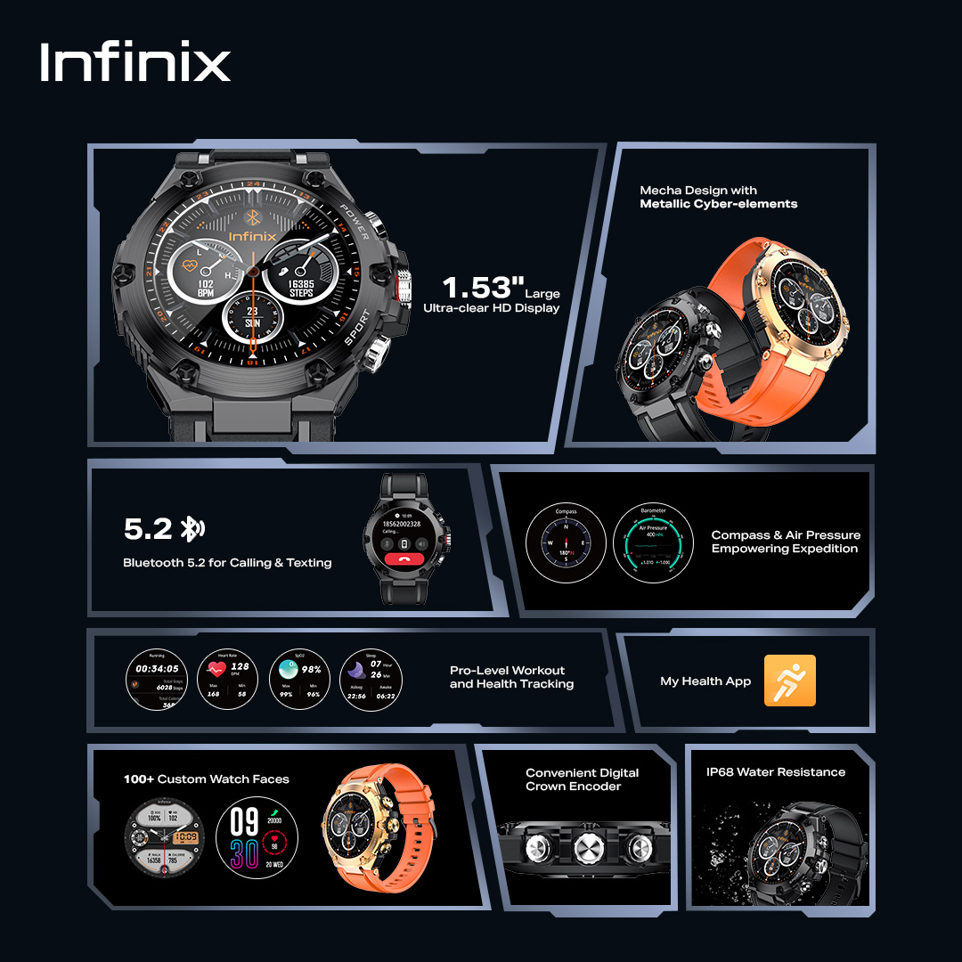 Jual Infinix Smart Watch XW3GT - 1.53 Inch TFT Display - Waterproof ...