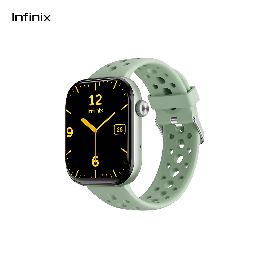 Smartwatch Infinix XWATCH H4 dengan layar lebar 2.04 inci dan crown encoder navigasi di pergelangan tangan