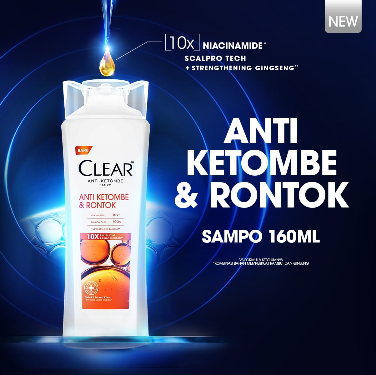 Jual CLEAR Shampoo Anti Ketombe & Rambut Rontok, diperkaya dengan ...