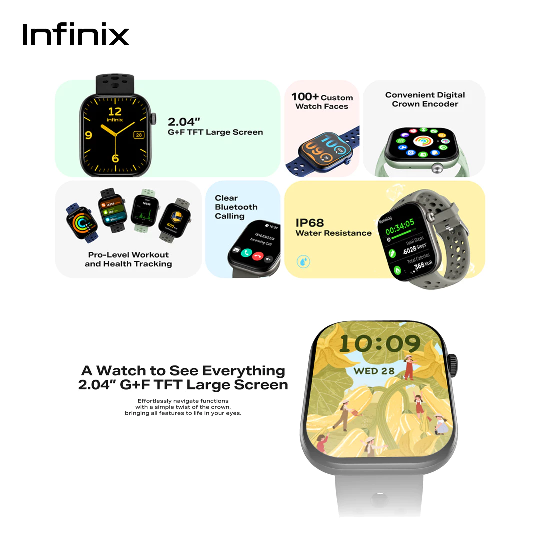 Fitur pelacakan kesehatan dan pemantauan olahraga pada Infinix XWATCH H4
