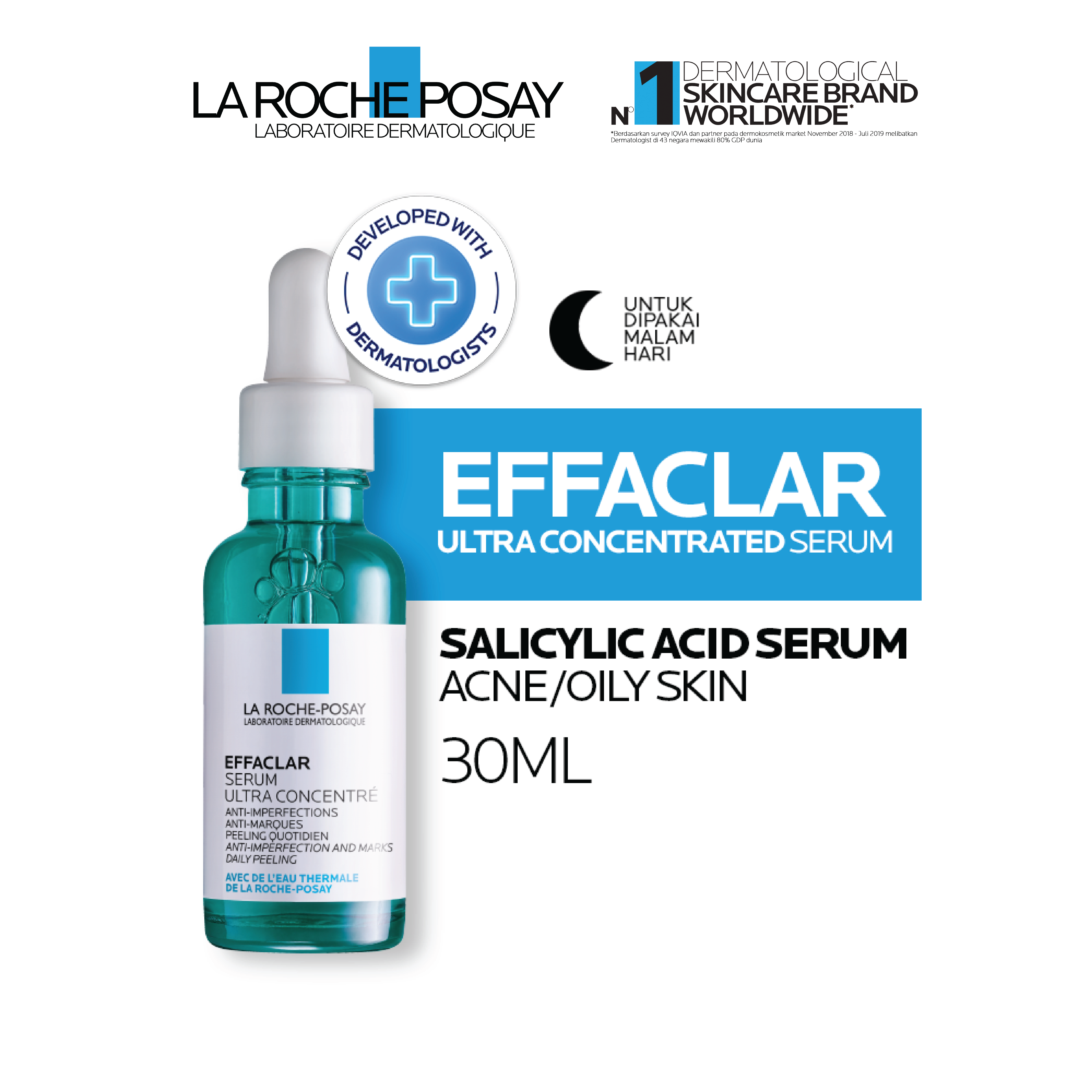 La Roche Posay Effaclar Salicylic Acid Serum 30ml - Serum Wajah Kulit Jerawat/ Berminyak