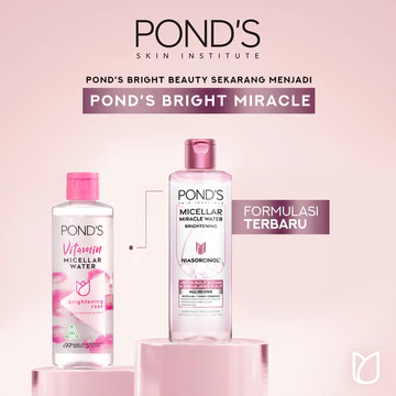 POND'S Micellar Water Brightening Rose Dengan Niacinamide Dan Vit C 100ml
