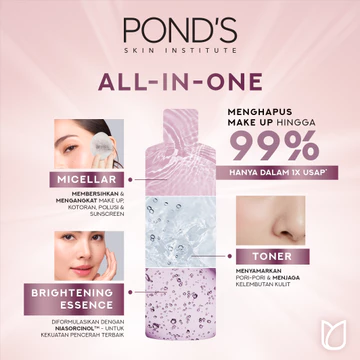 POND'S Micellar Water Brightening Rose Dengan Niacinamide Dan Vit C 100ml