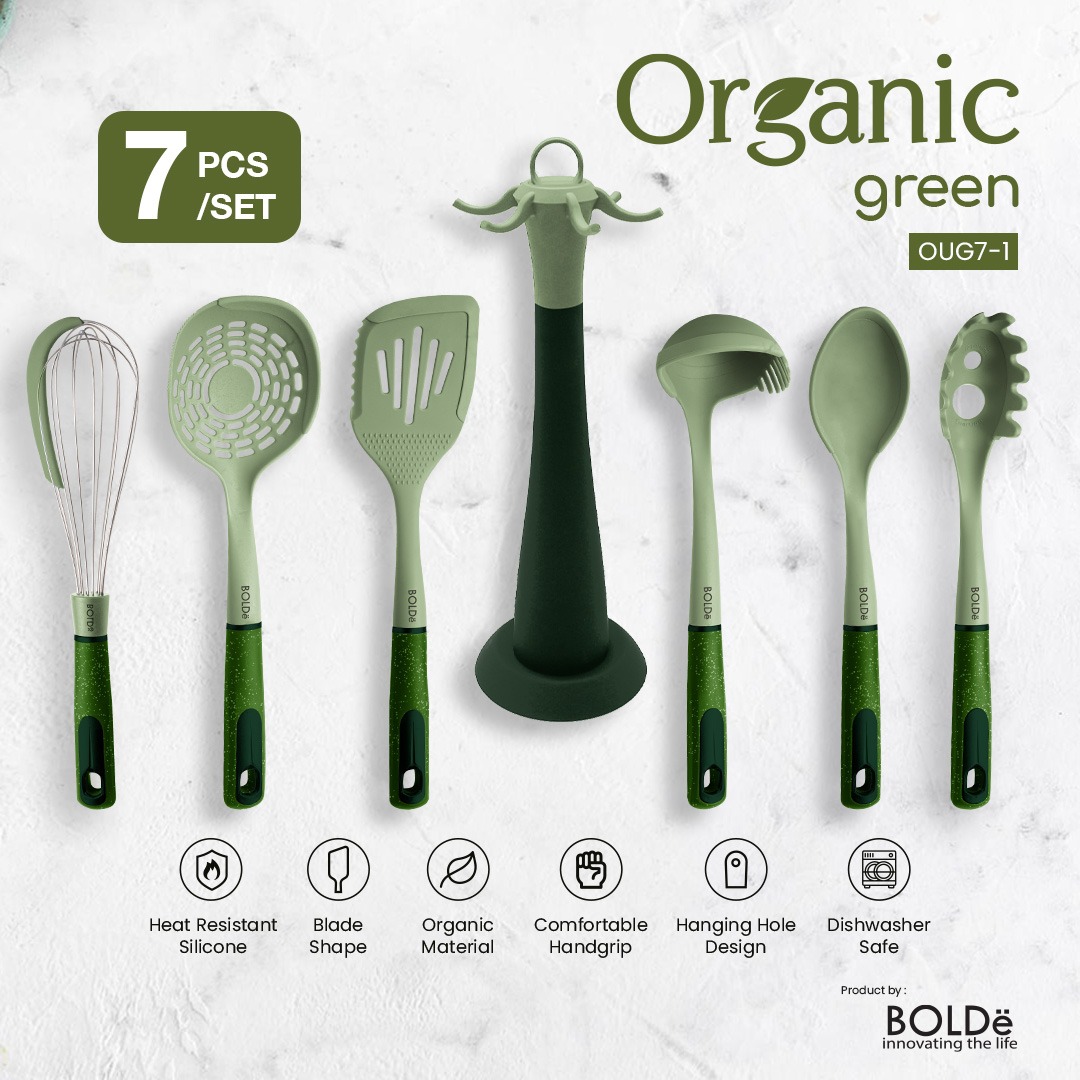 Jual BOLDe Organic Green Silicone Utensils 7 pcs Set | Shopee Indonesia