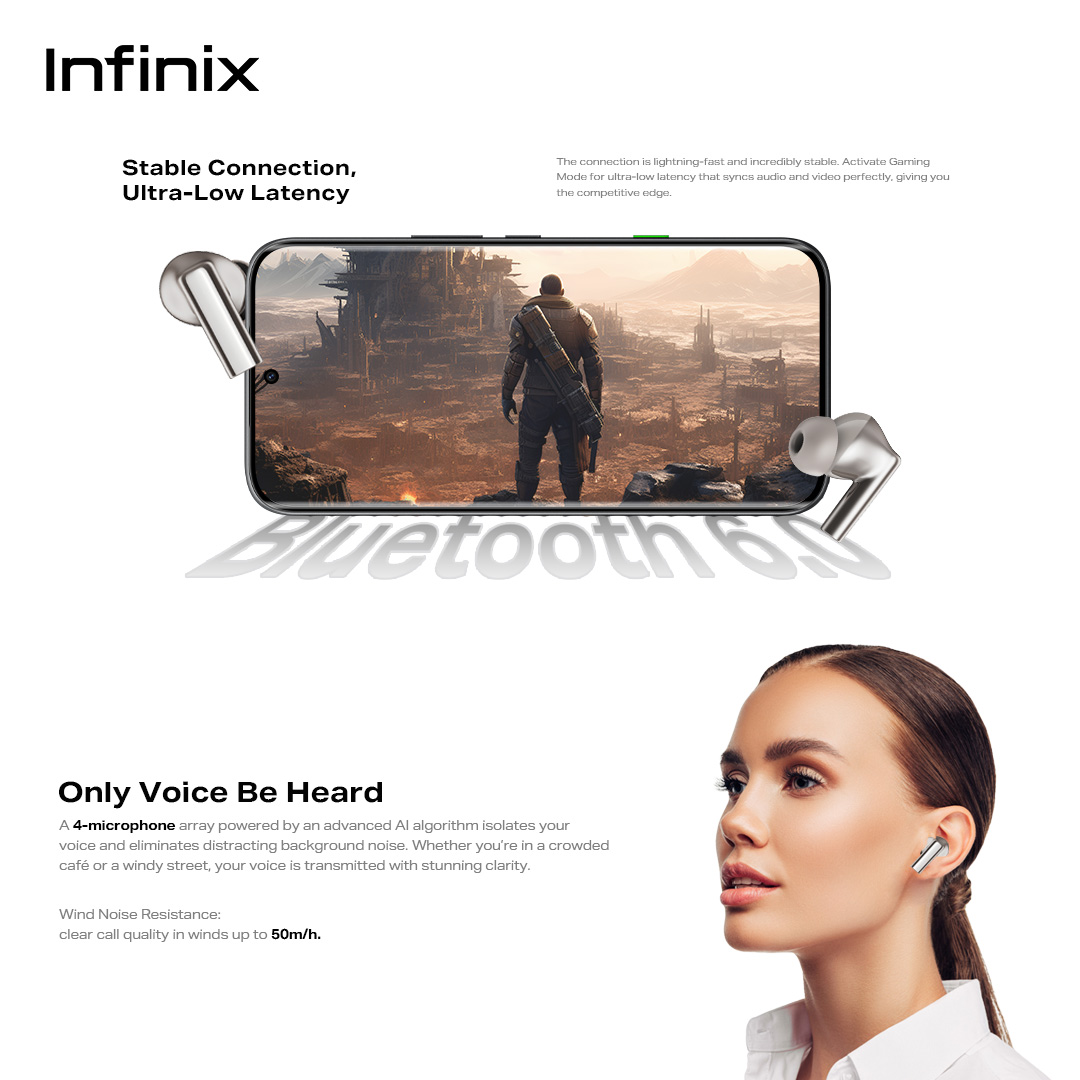 Jual Infinix - TWS XE38 - XBUDS N5 Pro - 40 Hour Play Time - 500 mAh ...