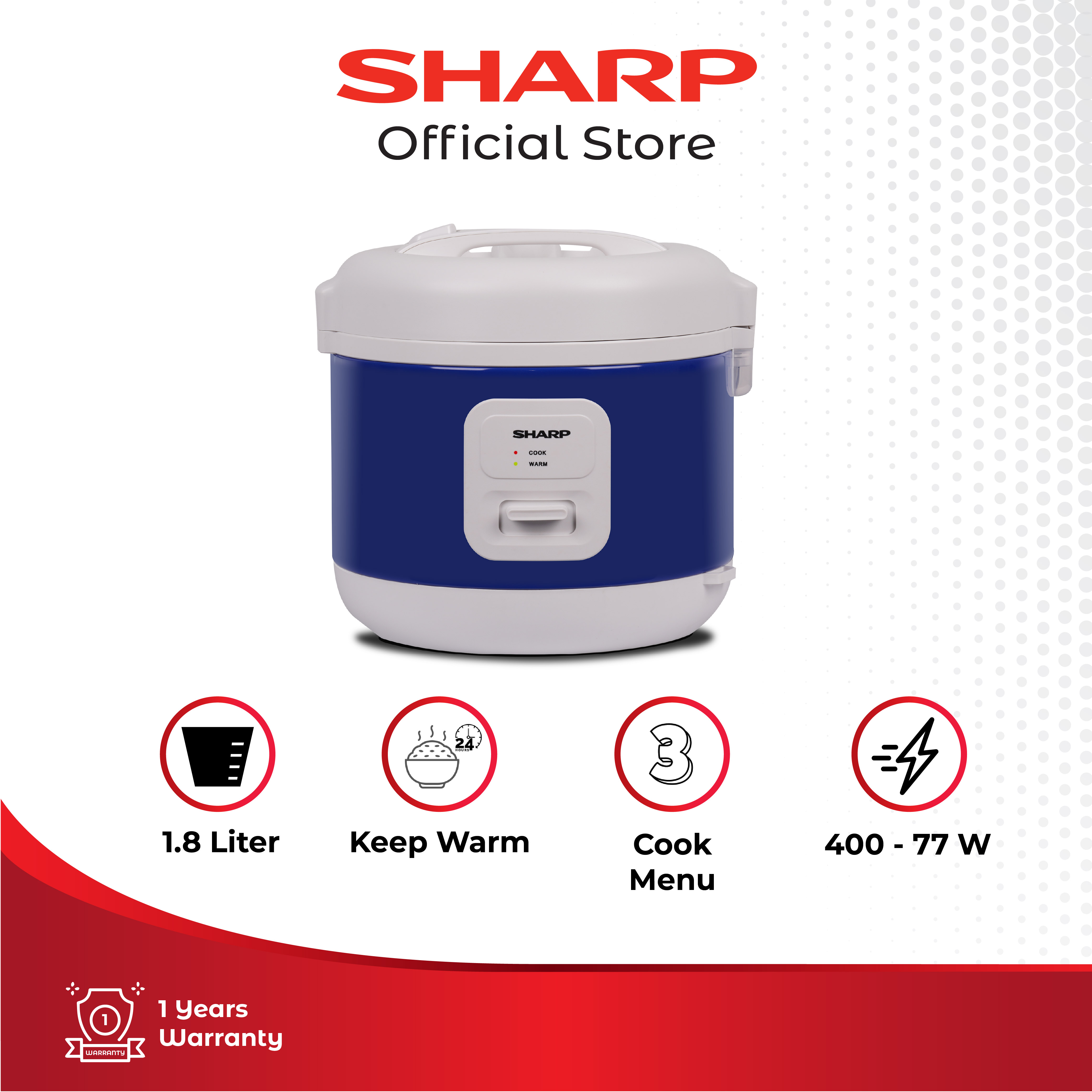 Jual Sharp Rice Cooker 1.8L - KS-B18MG-BL | Shopee Indonesia
