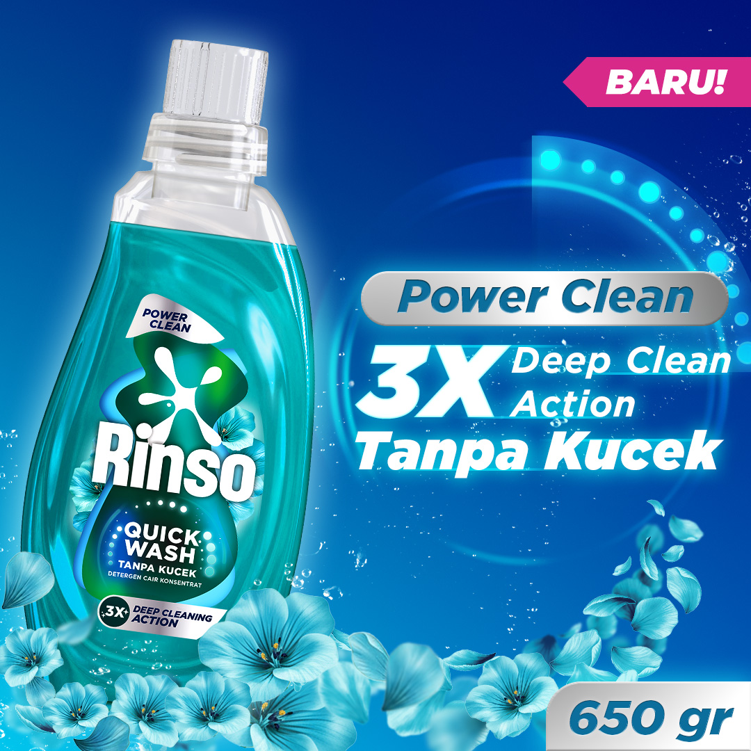 Jual [BARU] Rinso Botol Detergen Cair Power Clean 650g - Baju Bersih ...