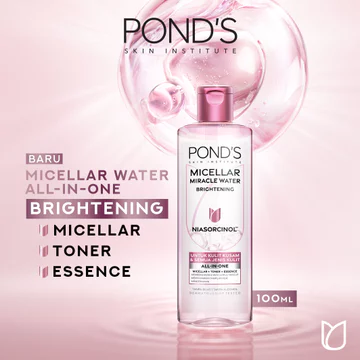 POND'S Micellar Water Brightening Rose Dengan Niacinamide Dan Vit C 100ml
