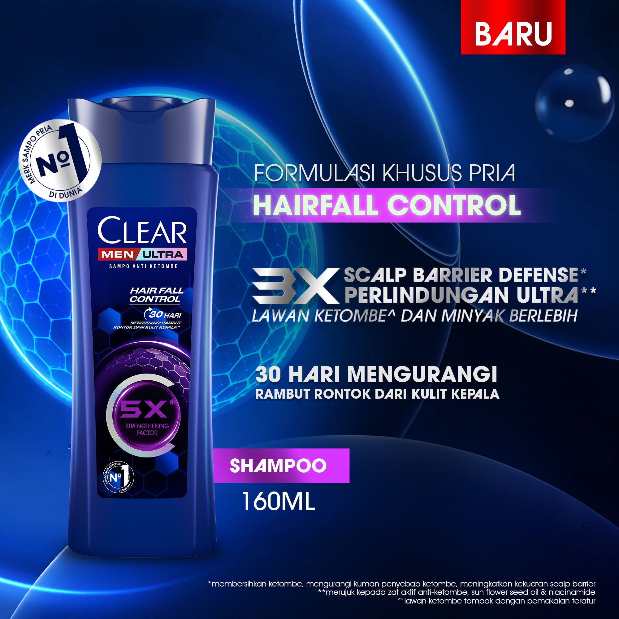 Jual CLEAR Men Ultra Shampoo Hairfall Control 160ml - Sampo Anti ...