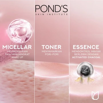 POND'S Micellar Water Untuk Kulit Berjerawat Dan Berminyak Vitamin Charcoal 100 Ml